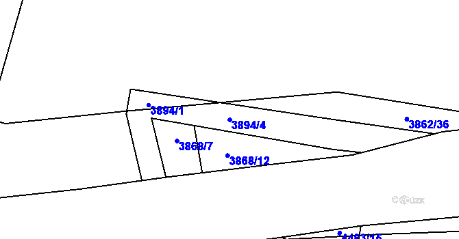 Parcela st. 3894/4 v KÚ Jivno, Katastrální mapa