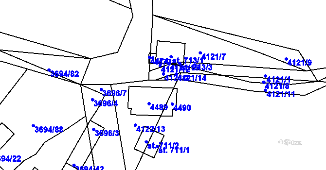 Parcela st. 4122/14 v KÚ Jivno, Katastrální mapa