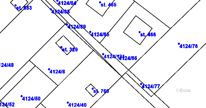 Parcela st. 4124/131 v KÚ Jivno, Katastrální mapa