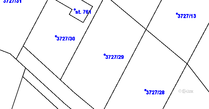Parcela st. 3727/29 v KÚ Jivno, Katastrální mapa