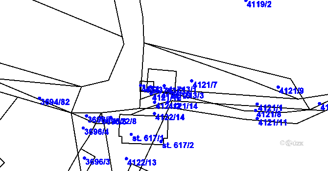 Parcela st. 713/1 v KÚ Jivno, Katastrální mapa