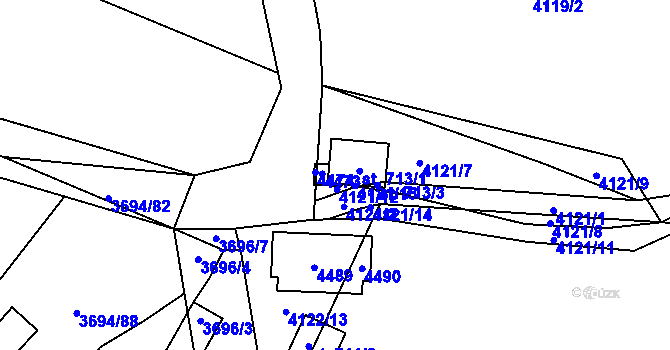 Parcela st. 713/2 v KÚ Jivno, Katastrální mapa