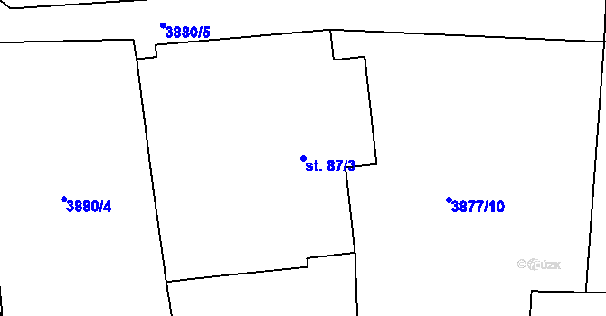 Parcela st. 87/3 v KÚ Jivno, Katastrální mapa