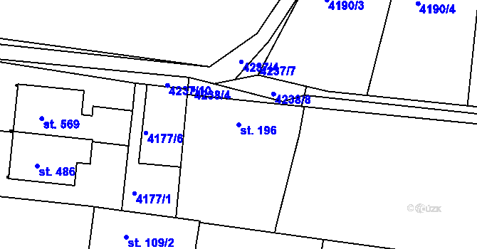 Parcela st. 196 v KÚ Jivno, Katastrální mapa