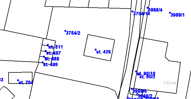 Parcela st. 426 v KÚ Jivno, Katastrální mapa