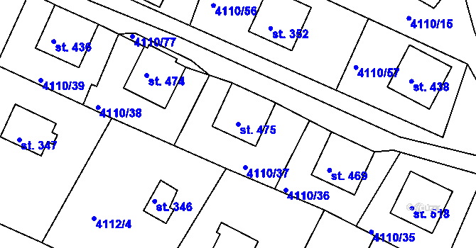 Parcela st. 475 v KÚ Jivno, Katastrální mapa