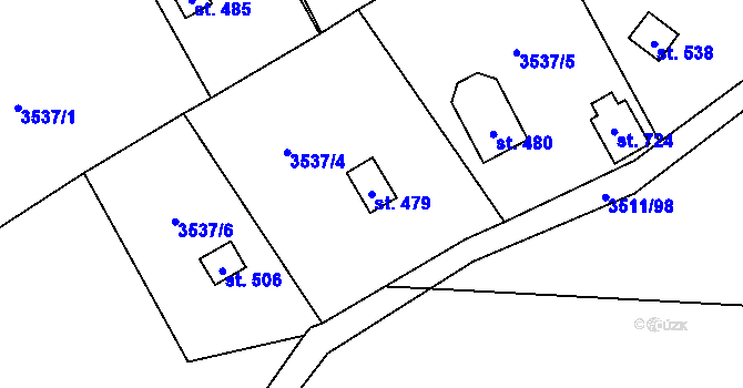 Parcela st. 479 v KÚ Jivno, Katastrální mapa
