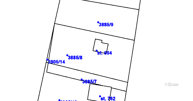 Parcela st. 504 v KÚ Jivno, Katastrální mapa