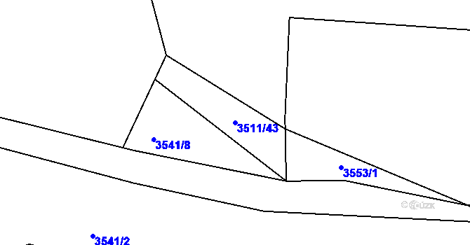 Parcela st. 3511/43 v KÚ Jivno, Katastrální mapa