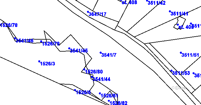 Parcela st. 3541/7 v KÚ Jivno, Katastrální mapa
