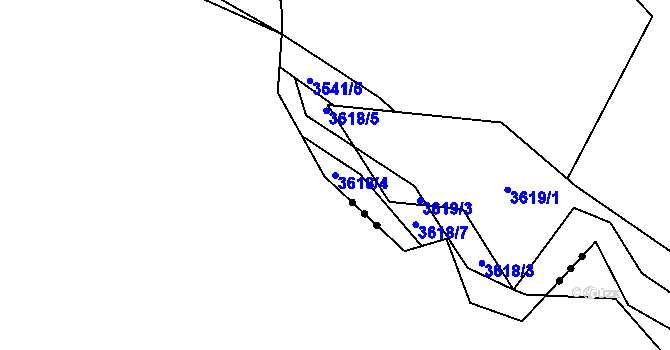 Parcela st. 3618/4 v KÚ Jivno, Katastrální mapa