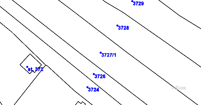 Parcela st. 3727/1 v KÚ Jivno, Katastrální mapa