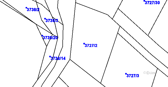 Parcela st. 3727/2 v KÚ Jivno, Katastrální mapa