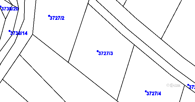 Parcela st. 3727/3 v KÚ Jivno, Katastrální mapa