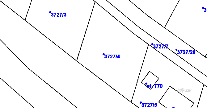 Parcela st. 3727/4 v KÚ Jivno, Katastrální mapa