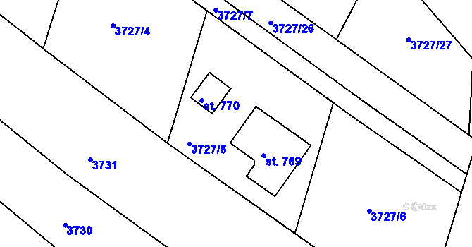 Parcela st. 3727/5 v KÚ Jivno, Katastrální mapa