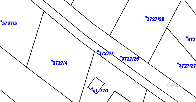 Parcela st. 3727/7 v KÚ Jivno, Katastrální mapa