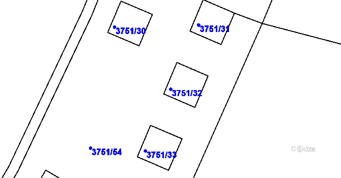 Parcela st. 3751/32 v KÚ Jivno, Katastrální mapa