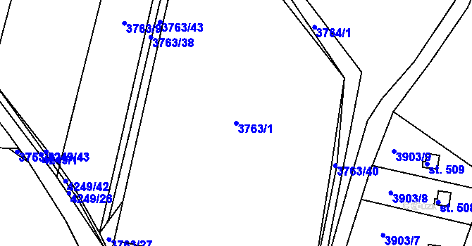 Parcela st. 3763/1 v KÚ Jivno, Katastrální mapa