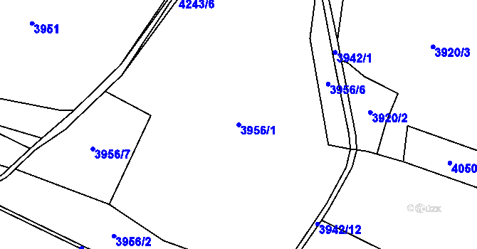 Parcela st. 3956/1 v KÚ Jivno, Katastrální mapa