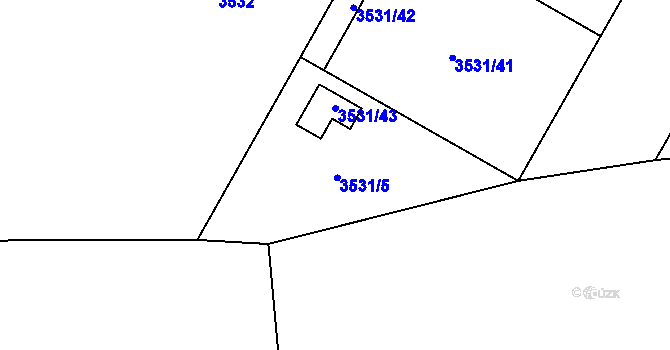 Parcela st. 3531/5 v KÚ Jivno, Katastrální mapa