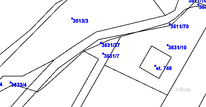 Parcela st. 3531/7 v KÚ Jivno, Katastrální mapa