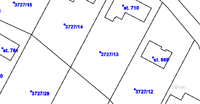 Parcela st. 3727/13 v KÚ Jivno, Katastrální mapa