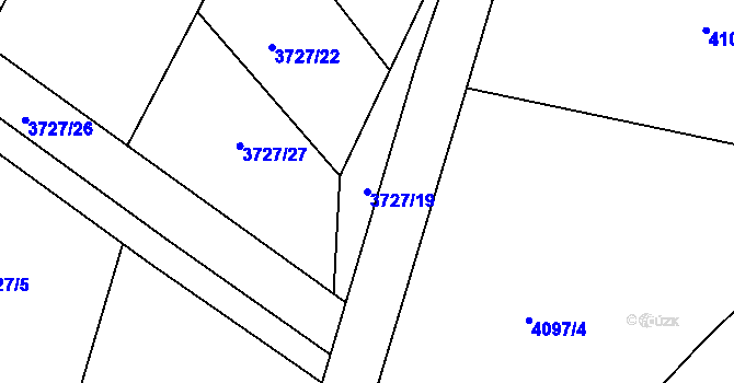 Parcela st. 3727/19 v KÚ Jivno, Katastrální mapa
