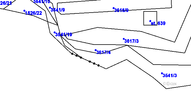 Parcela st. 3617/4 v KÚ Jivno, Katastrální mapa