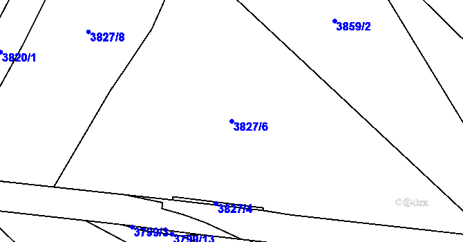 Parcela st. 3827/6 v KÚ Jivno, Katastrální mapa