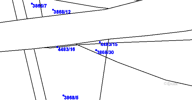 Parcela st. 3868/30 v KÚ Jivno, Katastrální mapa