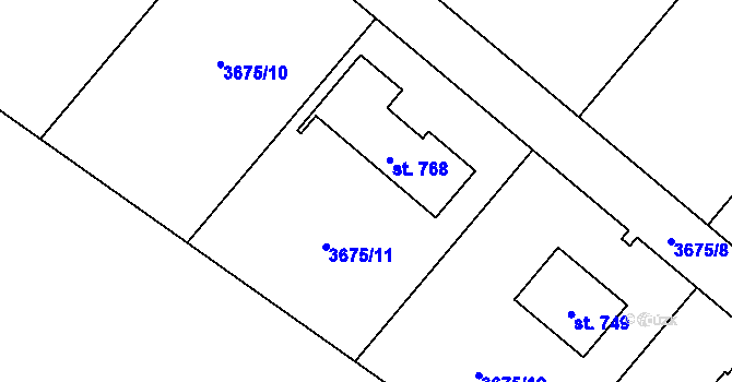Parcela st. 3675/11 v KÚ Jivno, Katastrální mapa