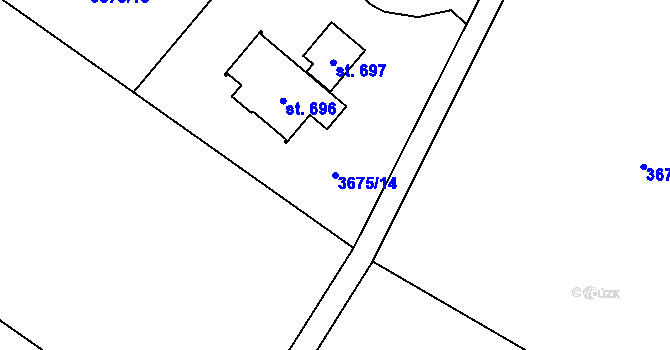 Parcela st. 3675/14 v KÚ Jivno, Katastrální mapa