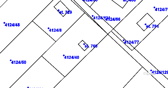 Parcela st. 760 v KÚ Jivno, Katastrální mapa