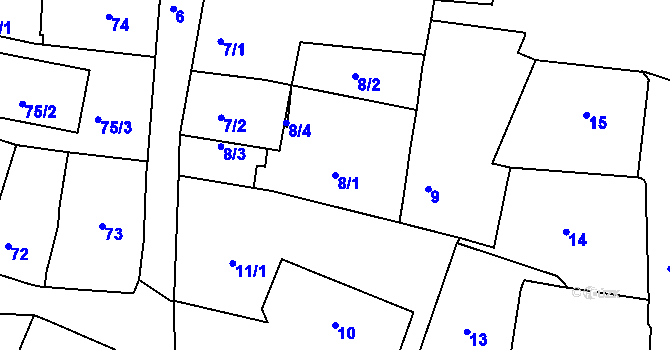 Parcela st. 8/1 v KÚ Rudolfov u Českých Budějovic, Katastrální mapa