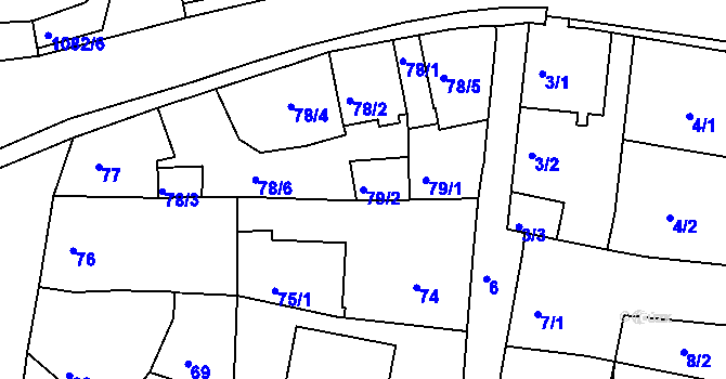 Parcela st. 79/2 v KÚ Rudolfov u Českých Budějovic, Katastrální mapa