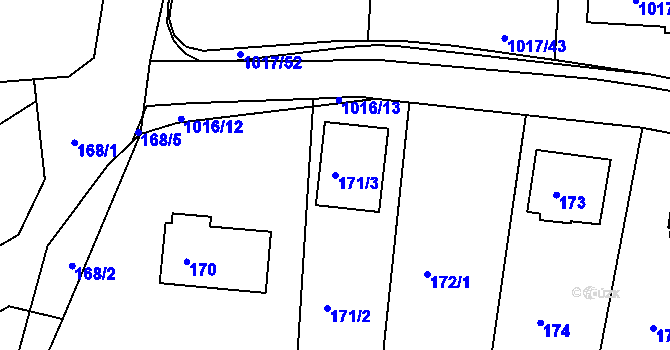 Parcela st. 171/3 v KÚ Rudolfov u Českých Budějovic, Katastrální mapa