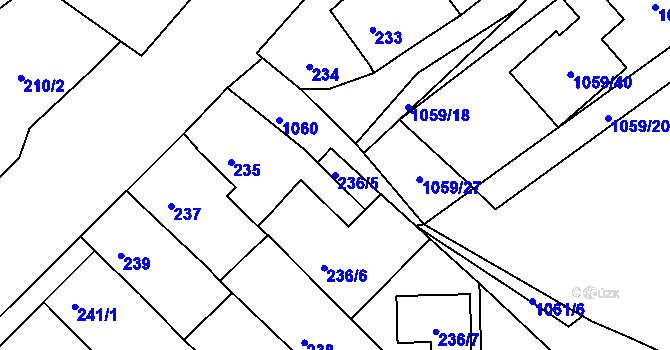 Parcela st. 236/5 v KÚ Rudolfov u Českých Budějovic, Katastrální mapa