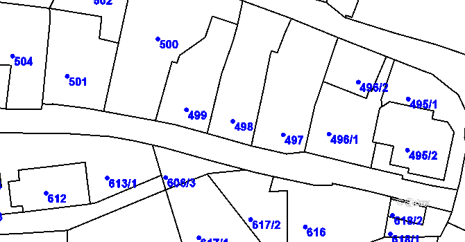 Parcela st. 498 v KÚ Rudolfov u Českých Budějovic, Katastrální mapa