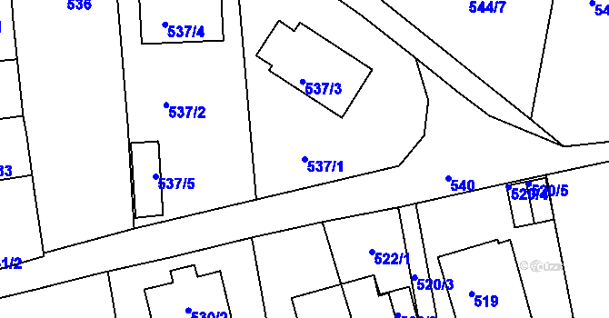 Parcela st. 537/1 v KÚ Rudolfov u Českých Budějovic, Katastrální mapa