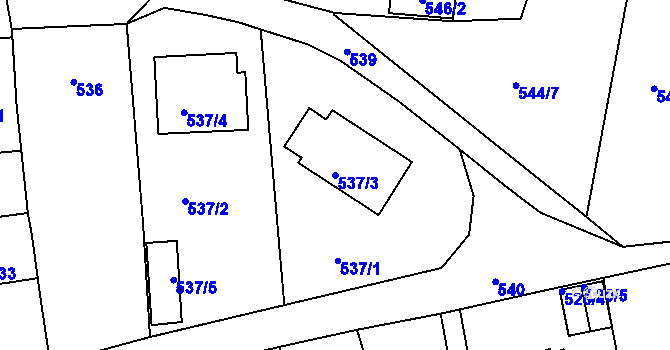 Parcela st. 537/3 v KÚ Rudolfov u Českých Budějovic, Katastrální mapa