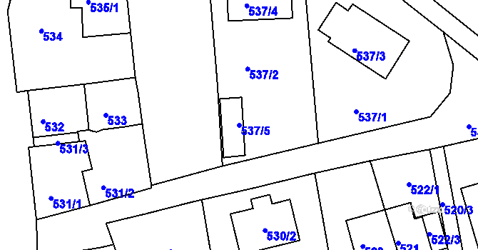 Parcela st. 537/5 v KÚ Rudolfov u Českých Budějovic, Katastrální mapa