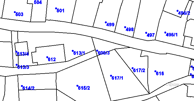 Parcela st. 606/3 v KÚ Rudolfov u Českých Budějovic, Katastrální mapa