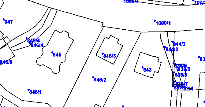 Parcela st. 846/3 v KÚ Rudolfov u Českých Budějovic, Katastrální mapa