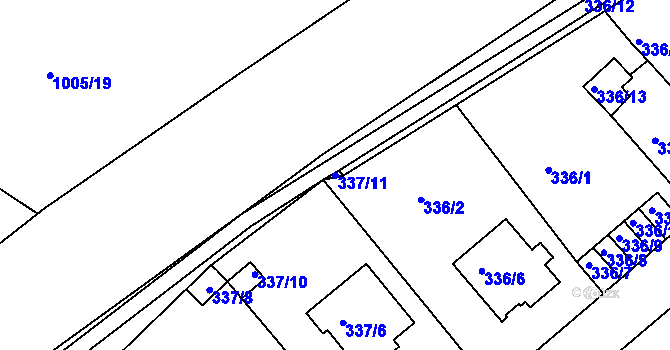 Parcela st. 337/11 v KÚ Rudolfov u Českých Budějovic, Katastrální mapa