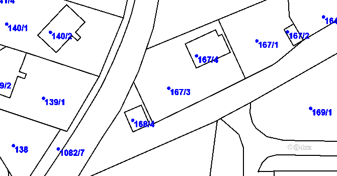 Parcela st. 167/3 v KÚ Rudolfov u Českých Budějovic, Katastrální mapa