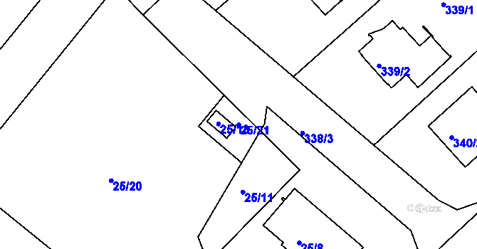 Parcela st. 25/21 v KÚ Rudolfov u Českých Budějovic, Katastrální mapa