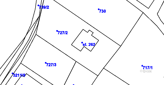 Parcela st. 262 v KÚ Rudoltice u Lanškrouna, Katastrální mapa