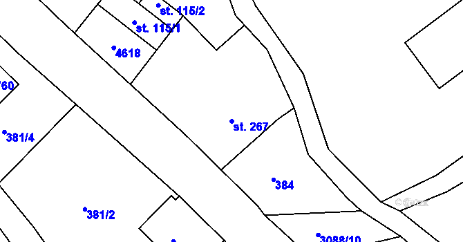 Parcela st. 267 v KÚ Rudoltice u Lanškrouna, Katastrální mapa