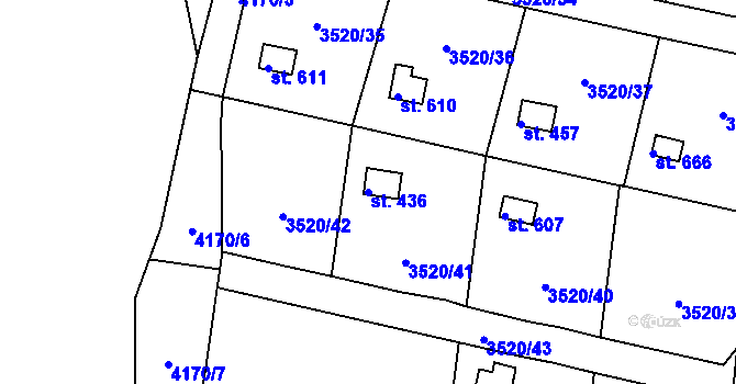 Parcela st. 436 v KÚ Rudoltice u Lanškrouna, Katastrální mapa